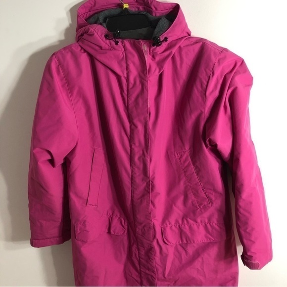Lands End Magenta Purple Parka Jacket Coat Small Women’s Long Zipper Button - Picture 3 of 13